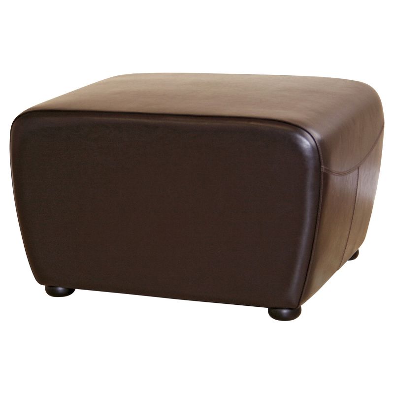 Full Leather Ottoman with Rounded Sides - Baxton Studio, 1 of 7