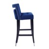 DSVIMOY Counter and Bar Stool Set of 2 Suede Velvet with Nailhead Design for Living Room Use, Blue, 29.13"*24.8"*15.16" - 4 of 4