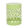 Iron Cut Design Outdoor End Tables, Modern Cylindrical Patio End Table, Outdoor Side Table with Overlapping Circle Pattern -Christopher Knight Home - 4 of 4
