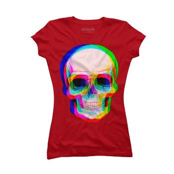 Junior's Design By Humans 3D Skull By AdrianFilmore T-Shirt