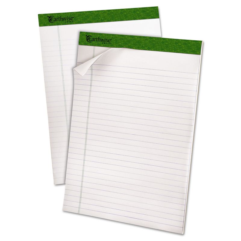 Ampad Earthwise Recycled Writing Pad 8 1/2 x 11 3/4 White 40 Sheets 4/Pack 40102, 3 of 5