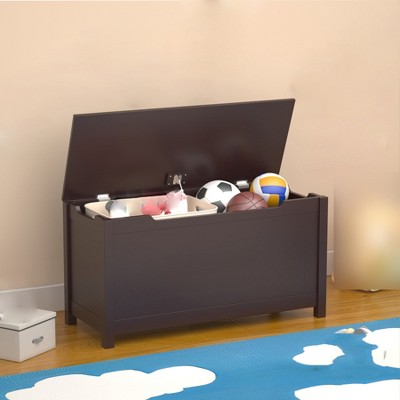 Wooden Toy Chest, Accent Storage Chest with Safety Hinges, Entryway Storage Bench, Lift-Top Storage Chest for Bedroom/Living Room