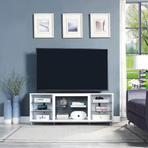 Sapphtopaz Modern TV Stand for TVs Up to 65" with Glass Shelves Wooden Entertainment Center with Metal Legs Simple TV Stands for Living Room - 1 of 4