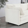 NicBex Couches for Living Room 111.5" Modern L Shape Sectional Sofa Couch with 2-Piece of Ottomans Chenille Upholstered 3 Seater Sleeper Sofa, White - 4 of 4