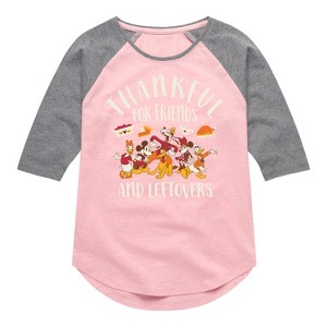 Girls' - Disney - Friends And Leftovers Shirt Tail Raglan Graphic T-shirt - 1 of 3