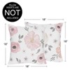 Sweet Jojo Designs Girl Decorative Throw Pillow Covers 18in. (Pillow Inserts Not Included) Watercolor Floral Pink Grey and White 2pc - 3 of 4