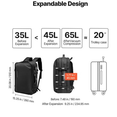 VEVOR Vacuum Travel Backpack, 65L, Expandable Vacuum Seal Compression Travel Backpack, with TSA-Approved Lock, Black （NO PUMP） — фото 8