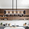 31.5" Industrial Farmhouse Chandelier with Metal Frame and Rope Accents, 5-Light Fixture, Adjustable Height for Dining, Kitchen, or Lounge - 3 of 4