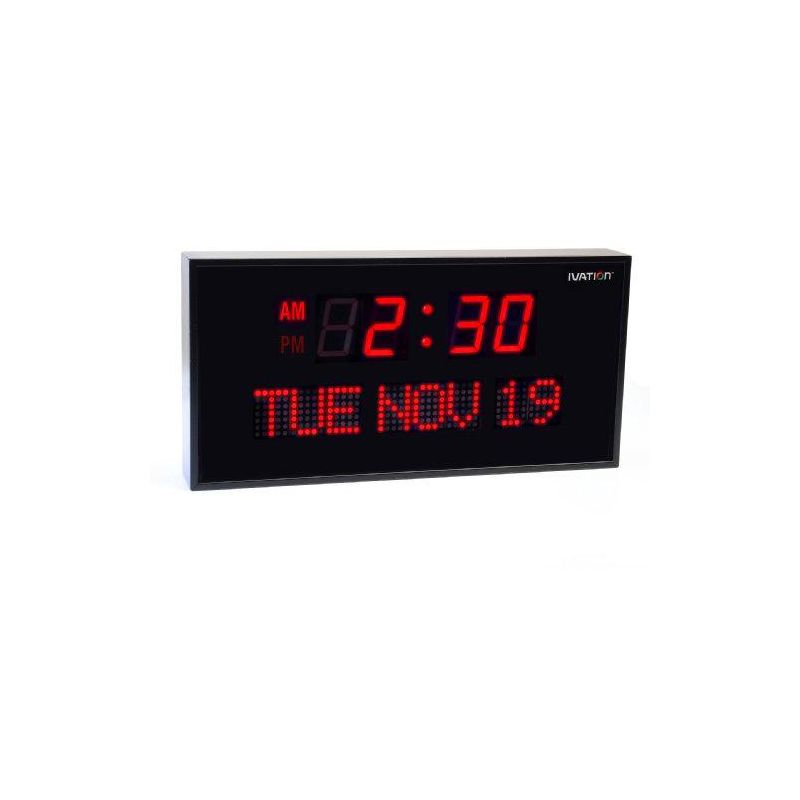 Ivation Large Digital Wall Clock, LED Display with Date, 2 of 6