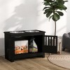 Gulches PawHut Large Elevated Dog Bowls with Storage Cabinet Raised Dog Bowl Pet Food, Black - 3 of 4