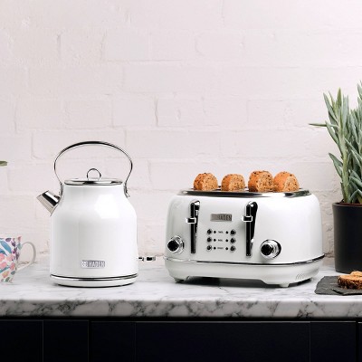 Ivory Stainless Steel 1.8 qt Electric Kettle with Comfort Grip