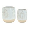 Melrose Porcelain Planter with Leaf Design (Set of 2) - 3 of 3