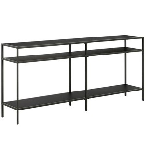 64" Black Bronze Console Table with Metal Shelves - Henn&Hart - 1 of 4