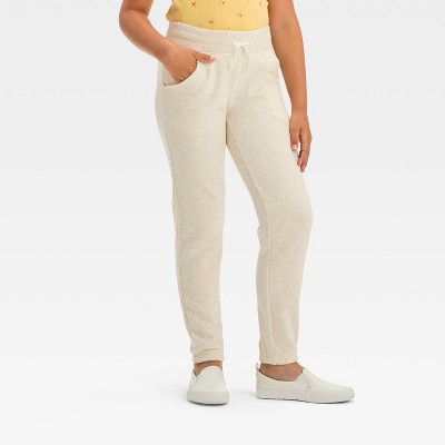 Image of Girls' Fleece Jogger Pants - Cat & Jack™ Oatmeal Heather S