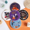Halloween Embroidery Starter Kit for Beginners, Stamped Cross Stitch Kits with Embroidery Fabric, Hoops, Threads and Needles - 4 of 4