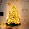 Costway 4.5 FT Pre-Lit Flocked Christmas Tree Hinged Artificial Xmas with 200 LED Lights - 4 of 4