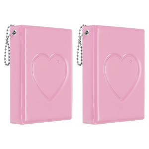 Unique Bargains Love Heart PVC Material Photocard Binder Album with 32 Pockets 4.3"x3.3" 2 Pcs - 1 of 4