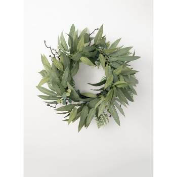 Sullivans Artificial Eucalyptus Mix Wreath 34"H Green