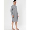 INSPIRE CHIC Men's Long Sleeves Banded Collar Henley Nightgown - 3 of 4