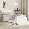 CAVINAS Modern Twin Size Bed Frame with Twin Trundle for White High Gloss Headboard and Footboard - 2 of 4