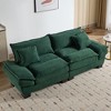 VASIP Corduroy Sofa Sleeper Couch Loveseat Sofa with Pillows Comfy Upholstered Deep Seat Sofa, Dorm-Green Corduroy - 3 of 4