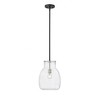 Bella 12" Glass Mini Pendant Light - Matte Black & Brushed Nickel, Dimmable, 1 Bulb - 3 of 4