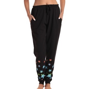 Just Love Womens Buffalo Plaid Knit Jersey Pajama Pants - Buffalo Check Jogger PJ Bottom - 1 of 3