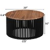 VYNXARIA Acaia solid wood coffee table,Natural&Black - 3 of 4