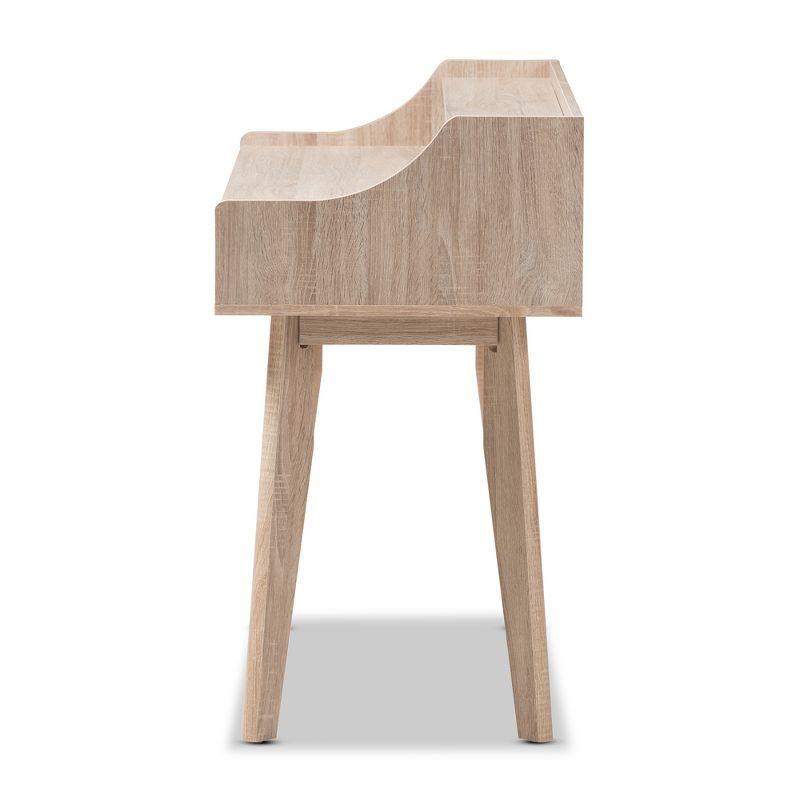 Fella Mid - Century Modern 4 - Drawer Wood Study Desk - Brown - Baxton Studio, 5 of 10