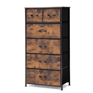 Pellebant 6-drawer Chest Vertical Dresser Storage Tower for Bedroom Steel Frame Wood Top - 1 of 4