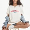 Varsity Baseball Mama Stars - Women's Garment Dyed Graphic T-Shirt - 3 of 4