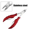 Unique Bargains Toe Nail Clippers Professional Nail Clipper Kit for Travel or Home Red Stainless Steel - 3 of 4