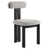 Modway  Torian Upholstered Boucle Dining Chairs Set of 2 in Wenge Taupe - 3-Legged Farmhouse Kitchen Chairs Comfortable Side Chairs with Wood Legs - 4 of 4