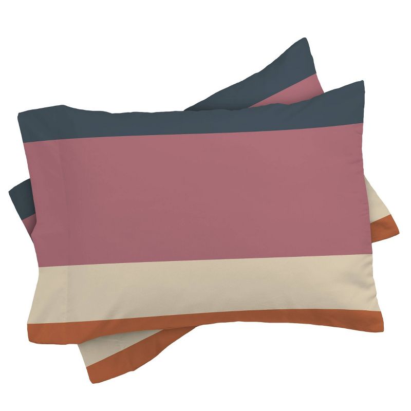King Colour Poems Contemporary Color Block XII Duvet Set Red/Navy/Tan - Deny Designs, 4 of 7