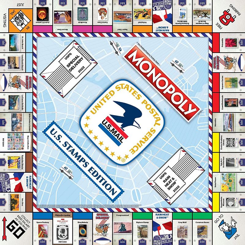 USAopoly U.S. Stamps Monopoly Board Game, 2 of 5
