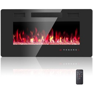 Kismile Ultra-Thin Electric Fireplace, Featuring Low-Noise Operation (Sleep Mode), Supports Built-In Or Wall-Mounted Installation - 1 of 4