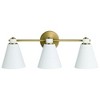 Capital Lighting Bradley 3 - Light Vanity in  Aged Brass/White - 3 of 4