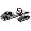International DuraStar Flatbed Truck #22 and 1988 Ford Mustang LX #22 Matt Black w/Gray Graphics 1/64 Diecast Models by Maisto - 2 of 3