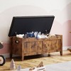 Storage Bench 39.4” Wooden Chest Storage Box with 2 Safety Hinges, Large Entryway Benches with Flip-Top, for Living Room, Bedroom, Easy Assembly - 3 of 4