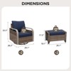 EAGLE PEAK Wicker Outdoor Glider Rocking Chair, Swivel Rocker, 2 Chairs 2 Ottomans, 4 Piece - 3 of 4