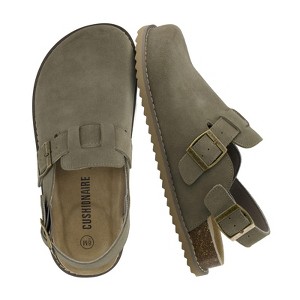 CUSHIONAIRE Brooklyn Women's Suede Clogs - Adjustable Slingback Clog Sandal with Buckle, Memory Foam, Wide Widths - 1 of 4