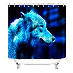 Glowing Wolf Shower Curtains for Bathroom Waterproof Fabric Bath Curtain Durable Soft Stylish Bathroom Decor 72x72 Inch - 1 of 1