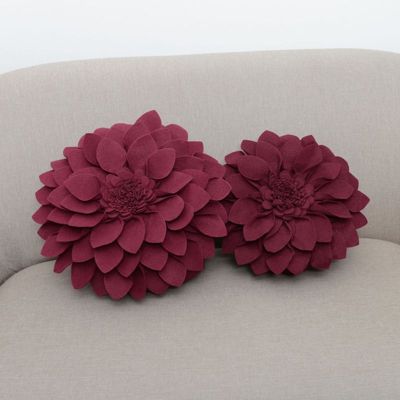 Saro Lifestyle Floral Design Felt Throw Pillow, 3 of 4