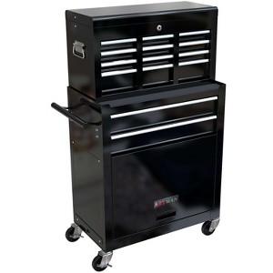 Belatt Tool Box, Lockable Rolling Tool Storage Cabinet, 8 Drawer Organizer for Garage and Workshop - Black Steel - 1 of 4