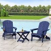 Christopher Knight Home Bellwood Outdoor Acacia Wood Folding 3 Piece Adirondack Chat Set with Cup Holders - 2 of 4