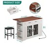 Kitchen Island With Drop Leaf 2 Bar Stools 47 Inch Portable Islands Table With Power Outlets Storage And Seating For Kitchen Cart, Brown - 3 of 4