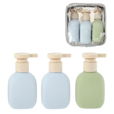 Unique Bargains Refillable Plastic Travel Container Set 100ml 3 Pcs