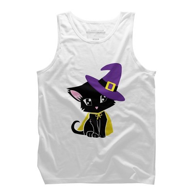 Men's Design By Humans Halloween Cat By AdrianaOliveira Tank Top