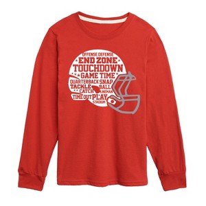 Boys' - Instant Message - Football Helmet Phrases Long Sleeve Graphic T-Shirt - 1 of 4