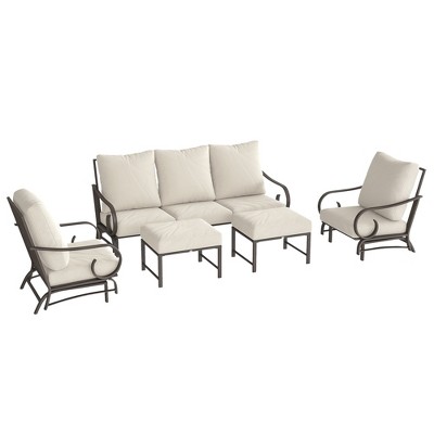 Outsunny 5-Piece Patio Furniture Set with Rocking Chairs